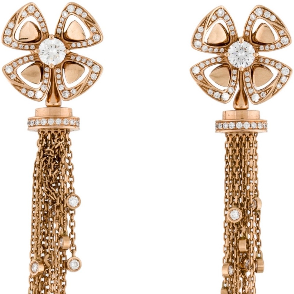 Bulgari Gold and Diamond Tassel Earrings